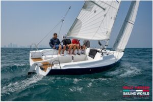 J7 sailing upwind Helley Hansen Sailing World Regatta Series